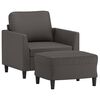 vidaXL Fauteuil avec repose-pied Gris 60 cm Similicuir