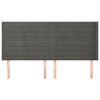 vidaXL T&ecirc;te de lit avec oreilles Gris fonc&eacute; 183x16x118/128 cm Velours