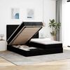 VidaXL Cadre de lit ottoman avec matelas noir 160x200 cm tissu