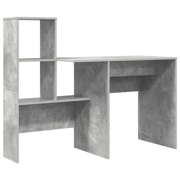 vidaXL Bureau Gris béton 131,5 x 50 x 106,5 cm Bois d'ingénierie