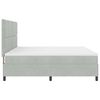 vidaXL Lit &agrave; ressort LED avec matelas Gris clair 200 x 200 cm tissu