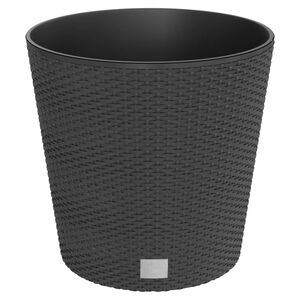 vidaXL Jardini&egrave;re et int&eacute;rieur amovible anthracite 35 /37,5 L rotin PP