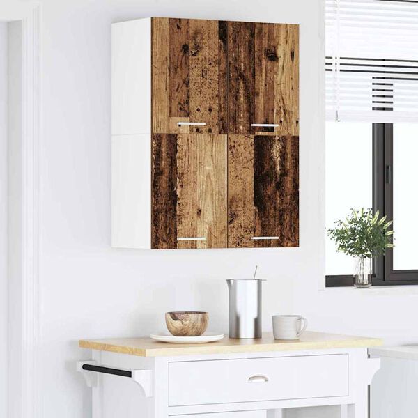 vidaXL Armoire suspendue Bois ancien et Blanc 60 x 31 x 40 cm
