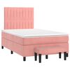 vidaXL Sommier &agrave; lattes de lit avec matelas rose 120x190 cm velours