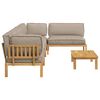 vidaXL Ensemble de Canap&eacute;s Uni 5 pcs Taupe Bois d'Acacia Massif