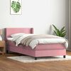 vidaXL Sommier &agrave; lattes de lit avec matelas rose 90x220 cm velours