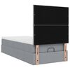 vidaXL Cadre de lit ottoman et matelas gris clair 90x190 cm tissu