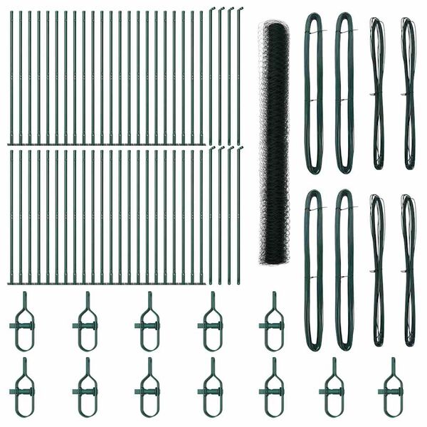 vidaXL Poteau de cl&ocirc;ture. Vert 100 x 1,4 m (maille de 50 mm)