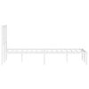 vidaXL Cadre de lit m&eacute;tal sans matelas et t&ecirc;te de lit blanc 140x190 cm