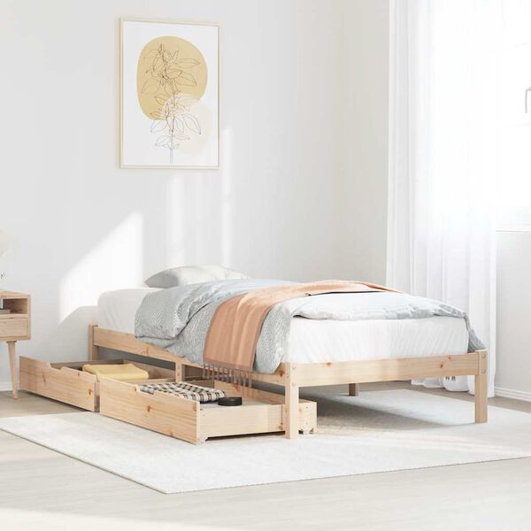 vidaXL Cadre de lit sans matelas 75x190 cm bois de pin massif