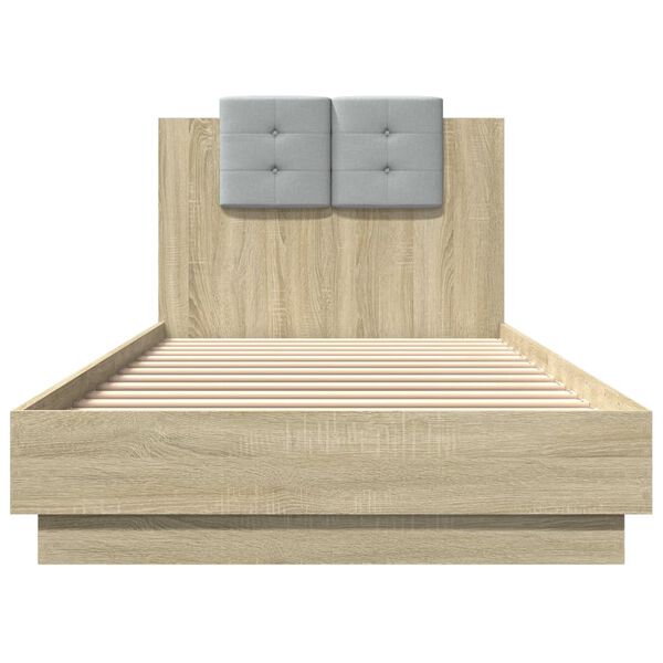 vidaXL Cadre de lit sans matelas ch&ecirc;ne sonoma 100x200 cm