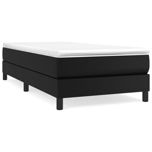 vidaXL Sommier &agrave; lattes de lit avec matelas Noir 100x200 cm Similicuir