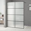 vidaXL Paroi de douche Noir 140x195 cm Verre ESG d&eacute;poli