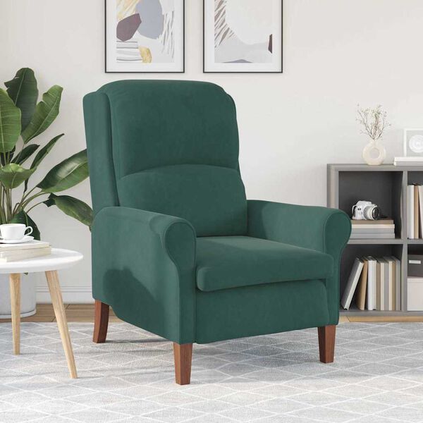vidaXL fauteuil Vert fonc&eacute; 76 x 94 x 102 cm Velours