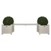 Esschert Design Bacs &agrave; fleurs avec banc blanc CF33W
