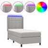 vidaXL Sommier &agrave; lattes de lit matelas LED Gris clair 100x200 cm Tissu