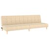 vidaXL Canap&eacute;-lit &agrave; 2 places avec repose-pied Cr&egrave;me Tissu
