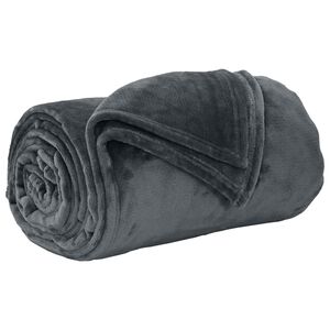 vidaXL plaid Gris fonc&eacute; 130 x 150 cm 0.51 kg Polaire