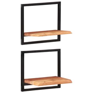 vidaXL &Eacute;tag&egrave;res murales 2 pcs 40x24x35 cm Bois d'acacia et acier