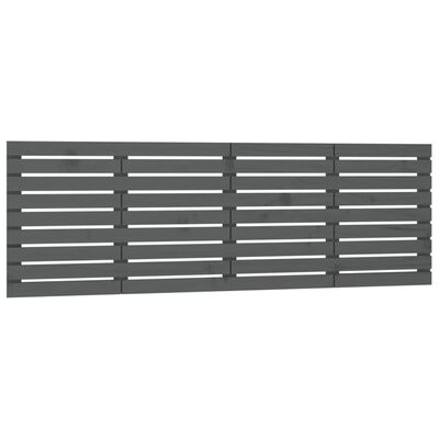 vidaXL Tête de lit murale Gris 206x3x63 cm Bois massif de pin