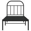 vidaXL Cadre de lit m&eacute;tal sans matelas avec t&ecirc;te de lit noir 75x190 cm