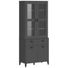 vidaXL Buffet VIKEN gris anthracite 80x40x190 cm bois massif de pin