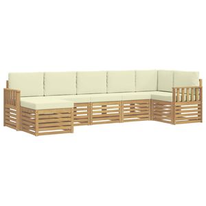 vidaXL Ensemble de canap&eacute;s d'ext&eacute;rieur 7 pc Blanc et cr&egrave;me