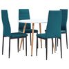 vidaXL Ensemble de salle &agrave; manger 5 pcs Similicuir Bleu marine