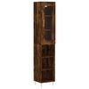 vidaXL Buffet haut Ch&ecirc;ne fum&eacute; 34,5x34x180 cm Bois d'ing&eacute;nierie