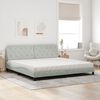 vidaXL Lit avec matelas gris clair 200x200 cm velours
