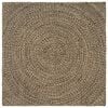 vidaXL Tapis de zone Naturel et noir 120 x 120 cm Jute