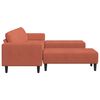 vidaXL Canap&eacute; Rouge orange 250 x 188 x 76 cm Tissu en velours c&ocirc;tel&eacute;