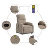 vidaXL Fauteuil inclinable de massage taupe tissu microfibre