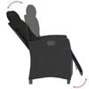 vidaXL Chaises inclinables de jardin lot de 2 repose-pied noir rotin