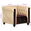 vidaXL Fauteuil Chesterfield Marron Cuir v&eacute;ritable