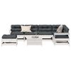 vidaXL Salon de jardin avec coussins 8 pcs blanc bois de pin massif