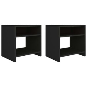 vidaXL Tables de chevet 2 pcs Noir 40x30x40 cm Bois d'ing&eacute;nierie