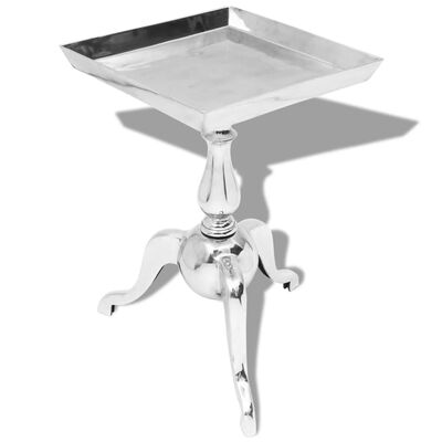 vidaXL Table auxiliaire carrée Aluminium Argenté