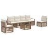 vidaXL Ensemble de canap&eacute; de jardin 7 pc Beige polyrotin