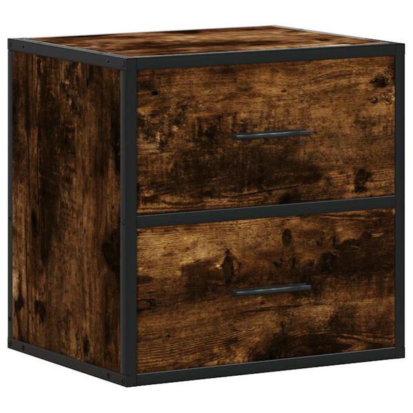 vidaXL Table de chevet murale Ch&ecirc;ne fum&eacute; 40x31x39,5 cm