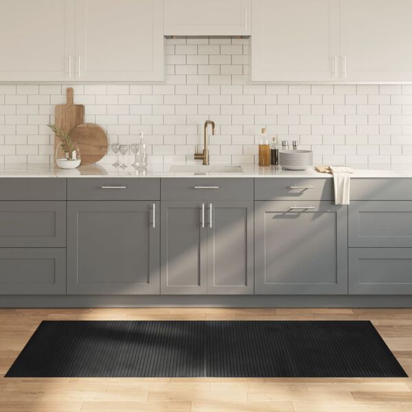 vidaXL Tapis rectangulaire gris 80x200 cm bambou