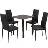 vidaXL Ensemble table et chaise de salle &agrave; manger 5 pi&egrave;ces noir