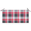 vidaXL Banc de jardin avec coussin &agrave; carreaux rouge 112 cm Teck massif