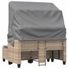 vidaXL Canap&eacute; de jardin 2 places avec auvent et tabourets beige rotin