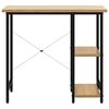 vidaXL Bureau d'ordinateur Noir et chêne clair 80x40x72cm MDF et métal