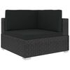 vidaXL Salon de jardin 3 pcs avec coussins r&eacute;sine tress&eacute;e noir