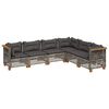 vidaXL Salon de jardin 6 pcs avec coussins gris r&eacute;sine tress&eacute;e