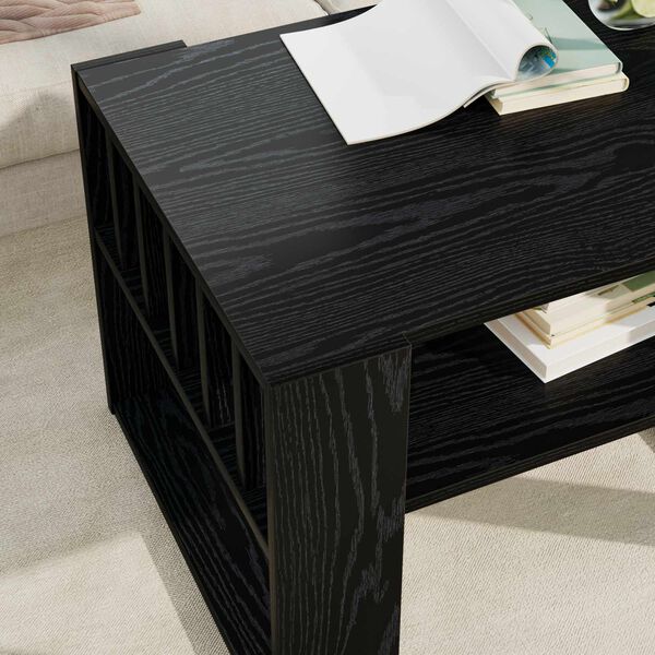vidaXL Table basse Ch&ecirc;ne noir 66 x 49,5 x 45 cm Bois d'ing&eacute;nierie
