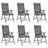 vidaXL Chaises pliantes 6 pi&egrave;ces Textil&egrave;ne Noir