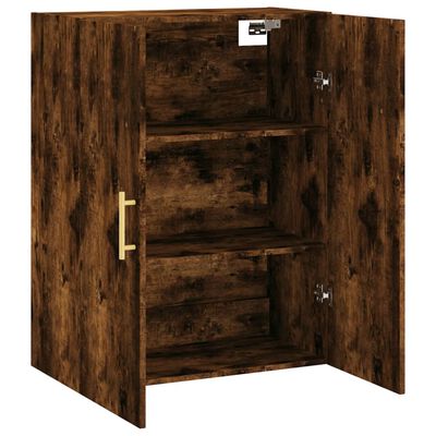 vidaXL Armoire murale chêne fumé 69,5x34x90 cm